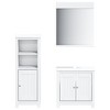 vidaXL Bathroom Furniture Set 3 Piece, Bathroom Cabinet with Storage, Wall Mirror for Bathroom, Modern Style, BERG White Solid Wood Pine - 2 of 4