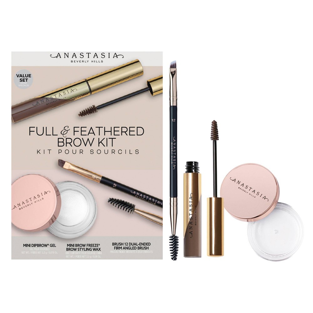 Photos - Other Cosmetics Anastasia Beverly Hills Full & Feathered Eyebrow Kit - Soft Brown - 0.158o 