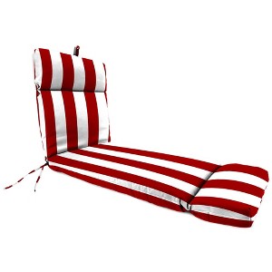 French Edge Outdoor Cushion - Cabana Stripe Red - Jordan Manufacturing: Water-Resistant Patio Chair Pad - 1 of 4
