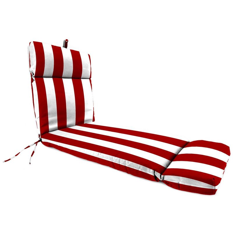 French Edge Outdoor Cushion - Cabana Stripe Red - Jordan Manufacturing, 1 of 10