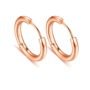 Stainless Steel Hoop Earrings by Ginger Lyne Huggie Style for Lobe Cartilage Piercing Body Jewelry - 1 of 4