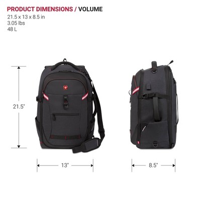 Рюкзаки SWISSGEAR Core Travel 22" Backpack - Charcoal Gray — фото 7