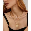Layered Initial Necklace for Women, 14K Gold Plated Letter Pendant with Cross Charm, Paperclip Chain Choker Jewelry - 2 of 4