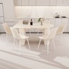 NicBex Dining Table for 6 Modern Kitchen Table Chairs Set with Irregular Tabletop and 6 Linen Chairs for Kitchen - 3 of 4