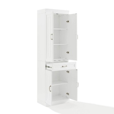 White Recessed Panel Kitchen Storage Pantry Cabinet