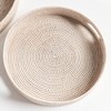 Plum & Post Burma Rattan Round Ottoman Decorative Trays Small Set of 2 - 3 of 4