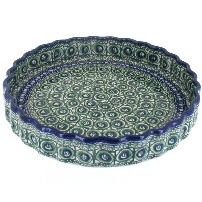 Blue Rose Polish Pottery Indigo Torte Plate