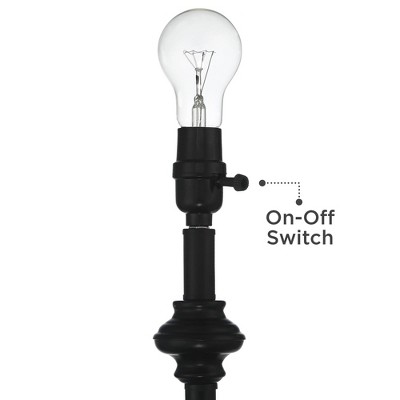 Carter 3-Piece Lamp Set with Black Metal Frame and Cream Fabric Shade