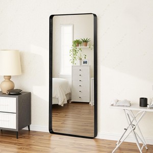 Wooakway Rectangle Metal Full Length Mirror Leaning Mirror Bathroom Vanity Mirror Accent Wall Mirror for Bedroom Living Room Gold/Black - 1 of 4