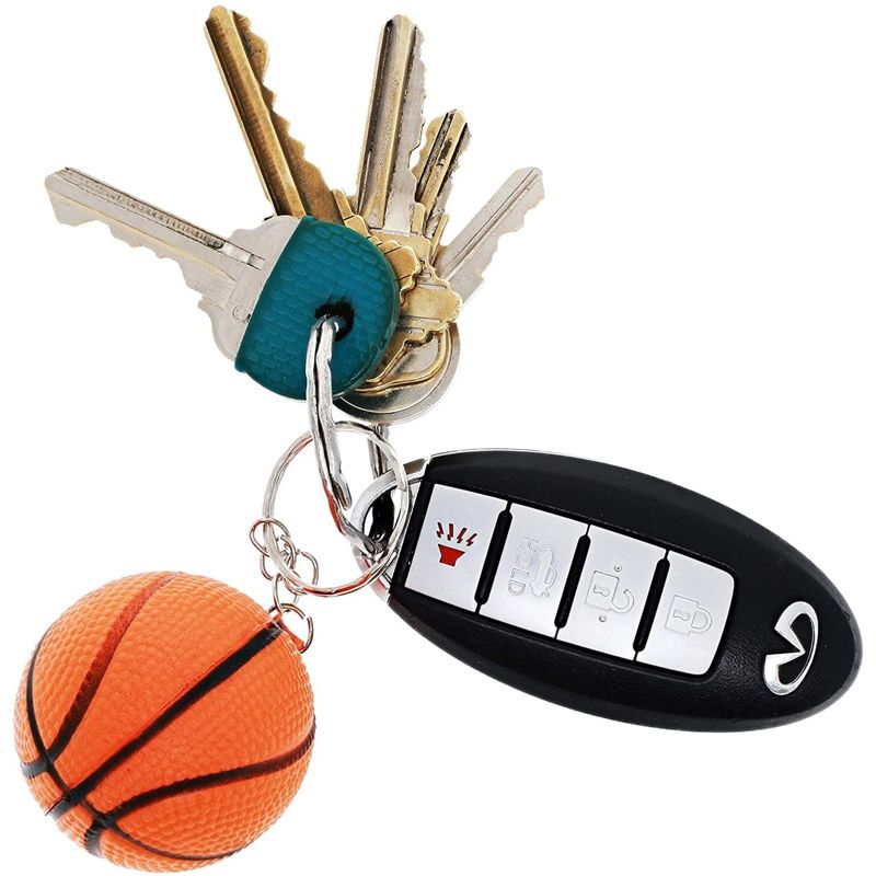 Juvale 30 Pack Basketball Party Favors, Mini Foam Ball Keychains for Kids (1.5x3.5 in), 3 of 5