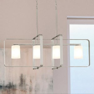 Urban Ambiance Luxury Modern Chandelier 14.5''H x 39.75''W,  Brushed Nickel Finish,  Broome Collection, UHP4101 - 1 of 4