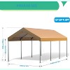 Acekool Carport Canopy, Heavy Duty Portable Garage Tent, UV & Water Resistant Shelter for Car, Truck, Boat, Outdoor Events, Frame Included - 2 of 4