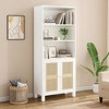 Infurnic Decorative Bookshelf, Tall Modern Wood Bookshelf with Five Shelves, for Living Room or Library Bookcase, White, 14.6"*29.9"*70.9" - 2 of 4