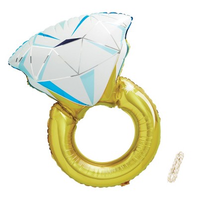 32" Jumbo Engagement Diamond Ring Shaped Foil Balloon