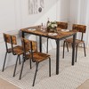 5-Piece Dining Set with 4 Chairs, Metal Frame and MDF Board - 3 of 4