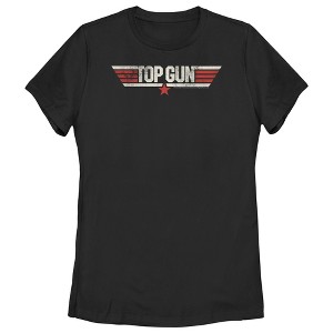 Women's Top Gun Distressed Movie Logo T-Shirt - 1 of 4