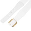 INSPIRE CHIC Women's Fashion Wide Elastic Pearl Metal Fastener Thick Trimmed Stretchy Waist Belts 1 Pc - 3 of 4