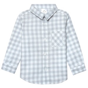 Gerber Toddler Boys' Woven Collard Button Down Plaid Shirt - Gray Plaid - 2T - 1 of 4