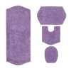 Waterford Collection Tufted Bath Rug, Extra Soft and Absorbent, Non-Slip Bath Mats, Machine Washable bath rugs for Bathroom, 4 Piece Set, Purple - 2 of 4