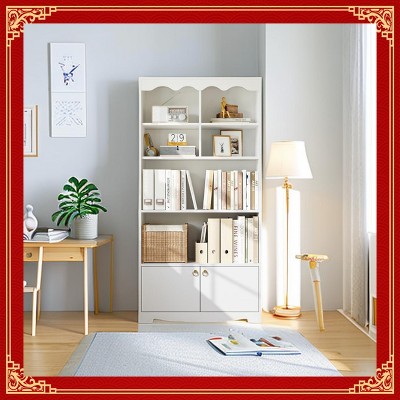 Garvee Stylish 5-Tier Bookshelf & Display Cabinet – 63-Inch Floor Standing Storage Organizer for Home Office, Living Room