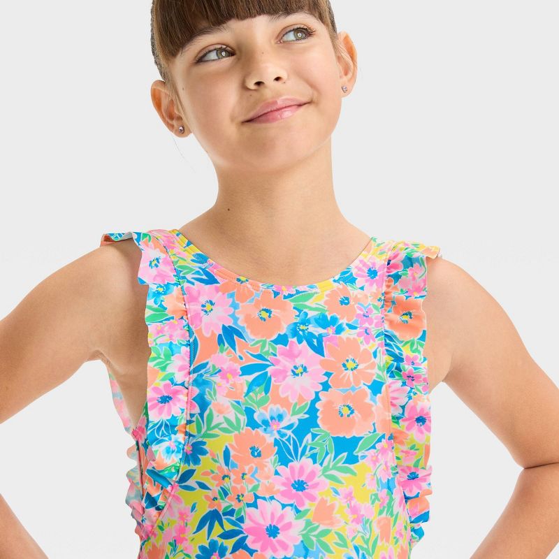 Girls&#39; &#39;Spring Gardens&#39; Floral Printed One Piece Rash Guard - Cat &#38; Jack&#8482;, 3 of 5