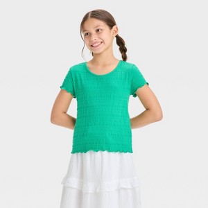 Girls' Short Sleeve Textured T-Shirt - Cat & Jack™ - 1 of 3