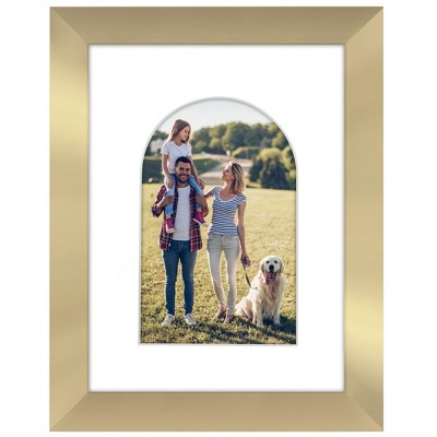 Americanflat 6" x 8" Picture Frame with Mat - Arch, Oval & Wavy Designs - Stylish Decor for Living Rooms, Dorms, Offices & More