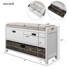 Assembled Storage Bench with Cushion, Multi-functional Storage Bench,Shoe Bench for Entryway, Mudroom, Hallway, and Bedroom-Maison Boucle - 3 of 4