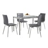 5-Piece Dining Set with Glass Table and 4 Upholstered Chairs - 2 of 4