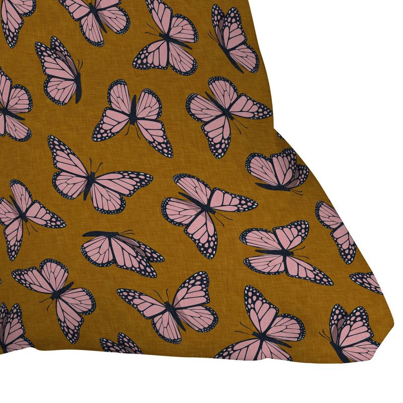Little Arrow Design Co. Monarch Butterflies Outdoor Throw Pillow Pink/Brown - Deny Designs, 3 of 5