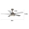 Warmiplanet 52" Ceiling Fan with Lights Remote Control, Brushed Nickel ,DC Motor,5 Blades - 2 of 4