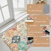 Vintage Area Rugs Washable Floral print Floor Cover, Non-Slip Oriental Accent Carpet, Foldable Low Pile Indoor Mat for Kitchen, Bedroom, Living Room - 2 of 4