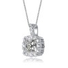White gold plated pendant necklae with princess cut cushion drop cubic zirconia for a glamorous and elegant touch - 3 of 3
