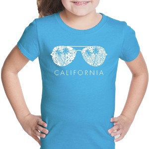 LA Pop Art Girl's Word Art T-shirt - California Shades - 1 of 4
