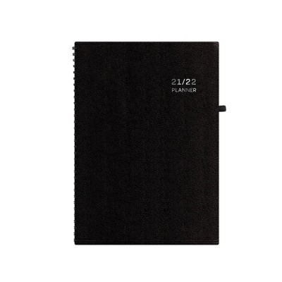 2021-22 Academic Planner 5.875"x8.625" Flexible Cover Wirebound Weekly/Monthly Black - Blue Sky