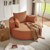 KTMBDW Swivel Accent Chair, Barrel Upholstered Fabric Barrel Sofa Chair with 3 Removable Pillows for Living Room - 2 of 4