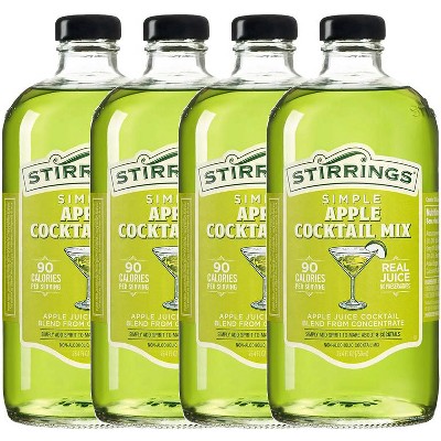 Stirrings Simple Apple Cocktail Mix 750ml Bottles - Real Juice No Preservatives - 90 Calories - Drink Mixer