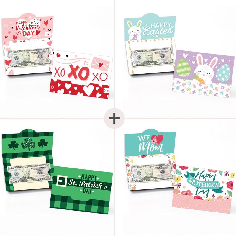 Big Dot of Happiness Assorted Seasonal Cards - All Holiday Assortment Money and Gift Card Holders - Set of 8, 2 of 7