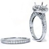 Pompeii3 1ct Vintage Engagement Ring Set Semi Mount 14K White Gold - 2 of 4
