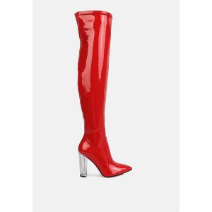 Noire Thigh High Long Women Boots In Patent Pu - 1 of 4