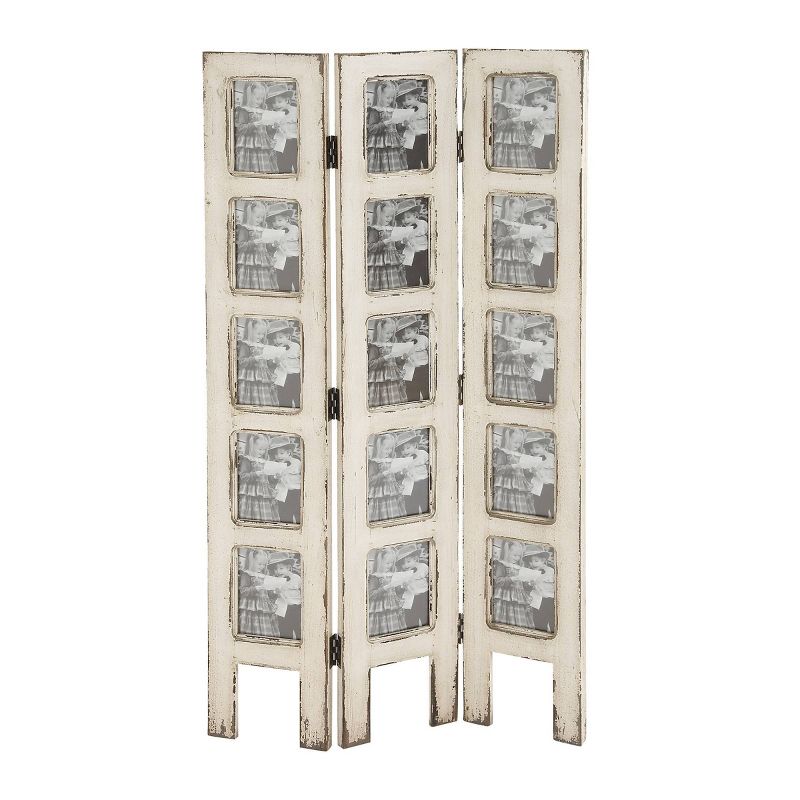 Farmhouse Chinquapin Wood Rectangle Room Divider Screen White - Olivia &#38; May, 1 of 25