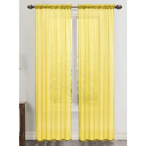Ramallah Trading Celine Sheer 55 x 90 in. Rod Pocket Curtain Panel - 55 x 90, Yellow - 1 of 3