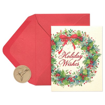 20ct Papyrus Wreath Boxed Holiday Greeting Cards