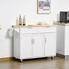 Aghana Digitals Rolling Kitchen Cart with Wood Top, 2 Drawers, 3-Door Cabinets, Adjustable Shelves - 2 of 4
