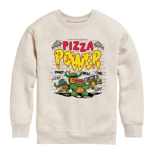 Boys' - Teenage Mutant Ninja Turtles Mutant Mayhem - Pizza Power Graphic Long Sleeve Fleece Sweatshirt - 1 of 3