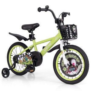 Costway 12"/14"/18" Kid's Bike for 4-8 with Height-Adjustable Handlebar & Saddle Handbrake Blue/Green/Red/Purple - 1 of 4