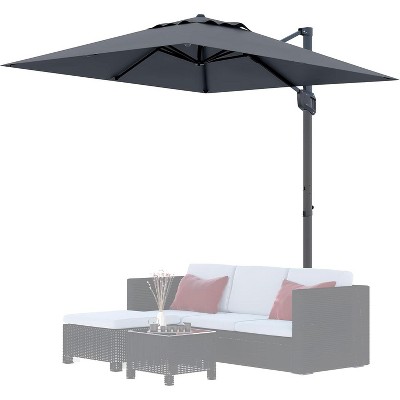 10' x 10' Heavy Duty Cantilever Patio Umbrella, Square Offset Aluminum Offset Sun Shade Outdoor Umbrella with 360-Degree Rotation for Backyard