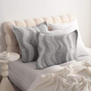 2 Pack Triple-Layer Cotton Pillow Shams, Breathable Thermal Yarn-Dyed Pillowcases, 26x26 Inches - NTBAY - 1 of 4