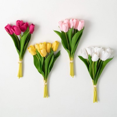 Sullivans 14" Artificial Spring Tulip Bush Set of 4