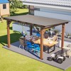 ACEPANO 157.63 in. W Outdoor Wooden Patio Gazebo with Metal Roof for Backyard & Garden-Brown - 3 of 4